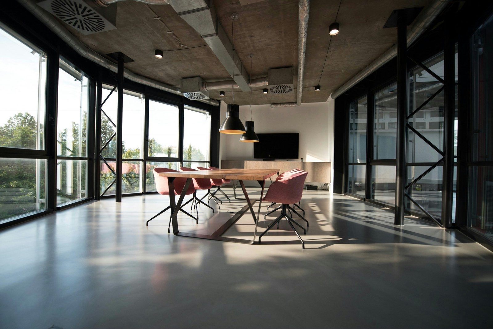 Toros Building interior with large windows